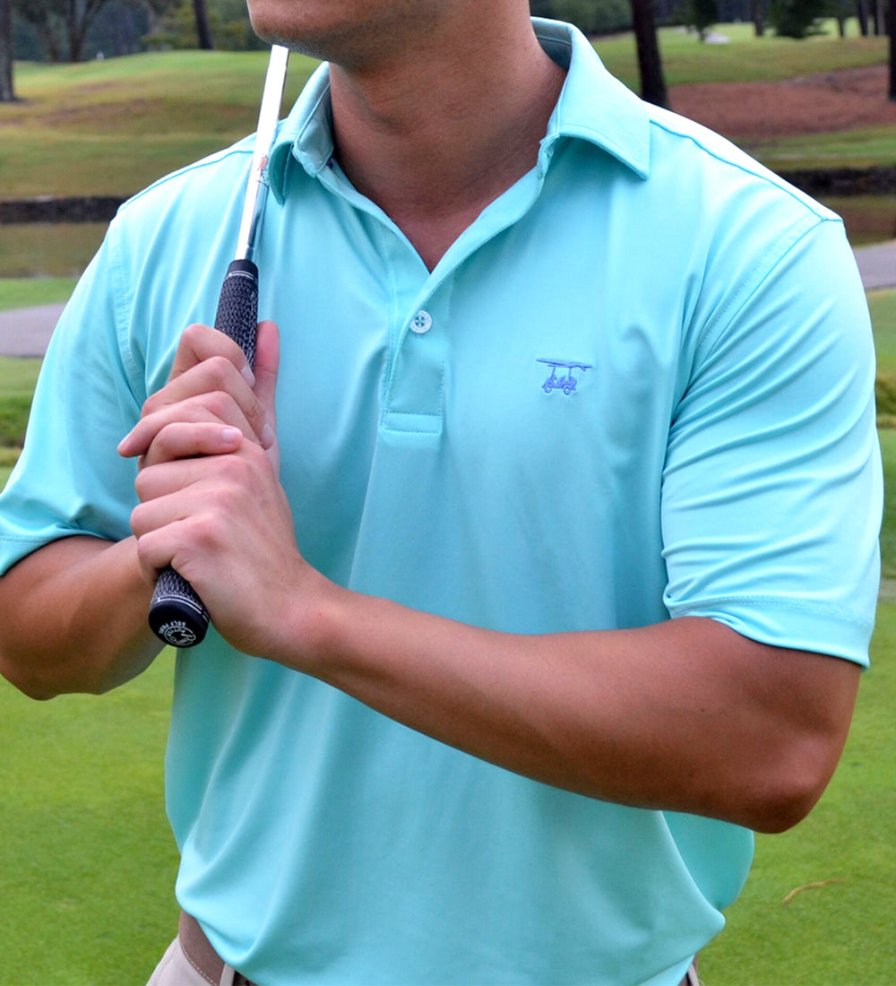 Albatross Polo - Solid Aruba Teal-How Cute is That? Boutique