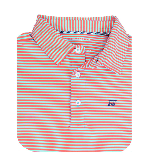 Albatross Polo - Coral/Aruba Stripe