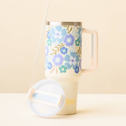 40 oz Take Me Everywhere Tumbler-Beyond Blooms Blue Green