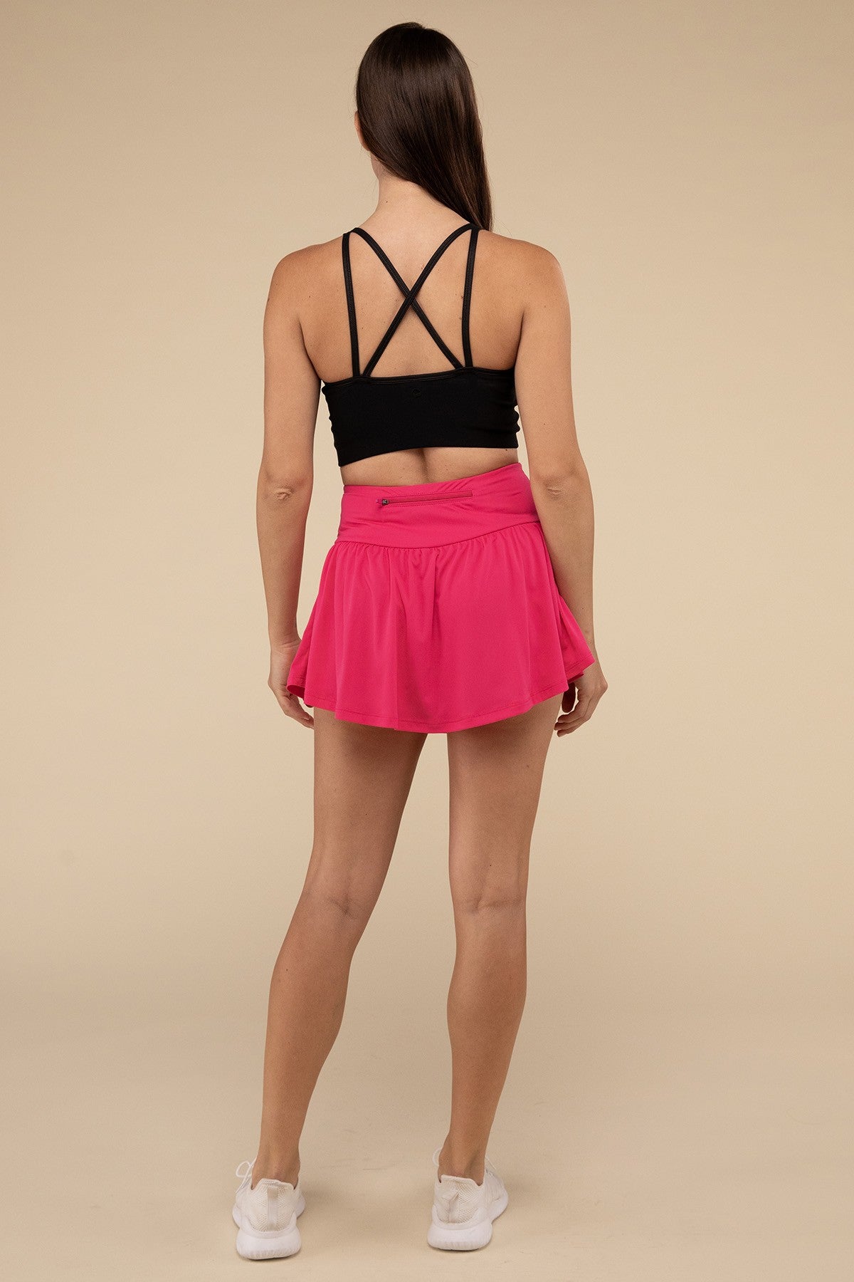 Wide Band Tennis Skirt with Zippered Back Pocket-How Cute is That? Boutique