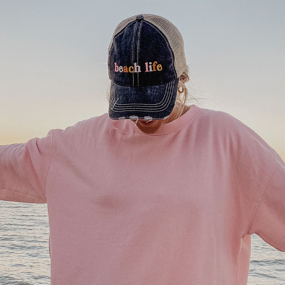 Trucker Embroidered Hat- Vacation