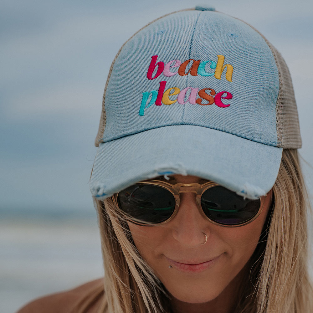 Trucker Embroidered Hat- Vacation-How Cute is That? Boutique