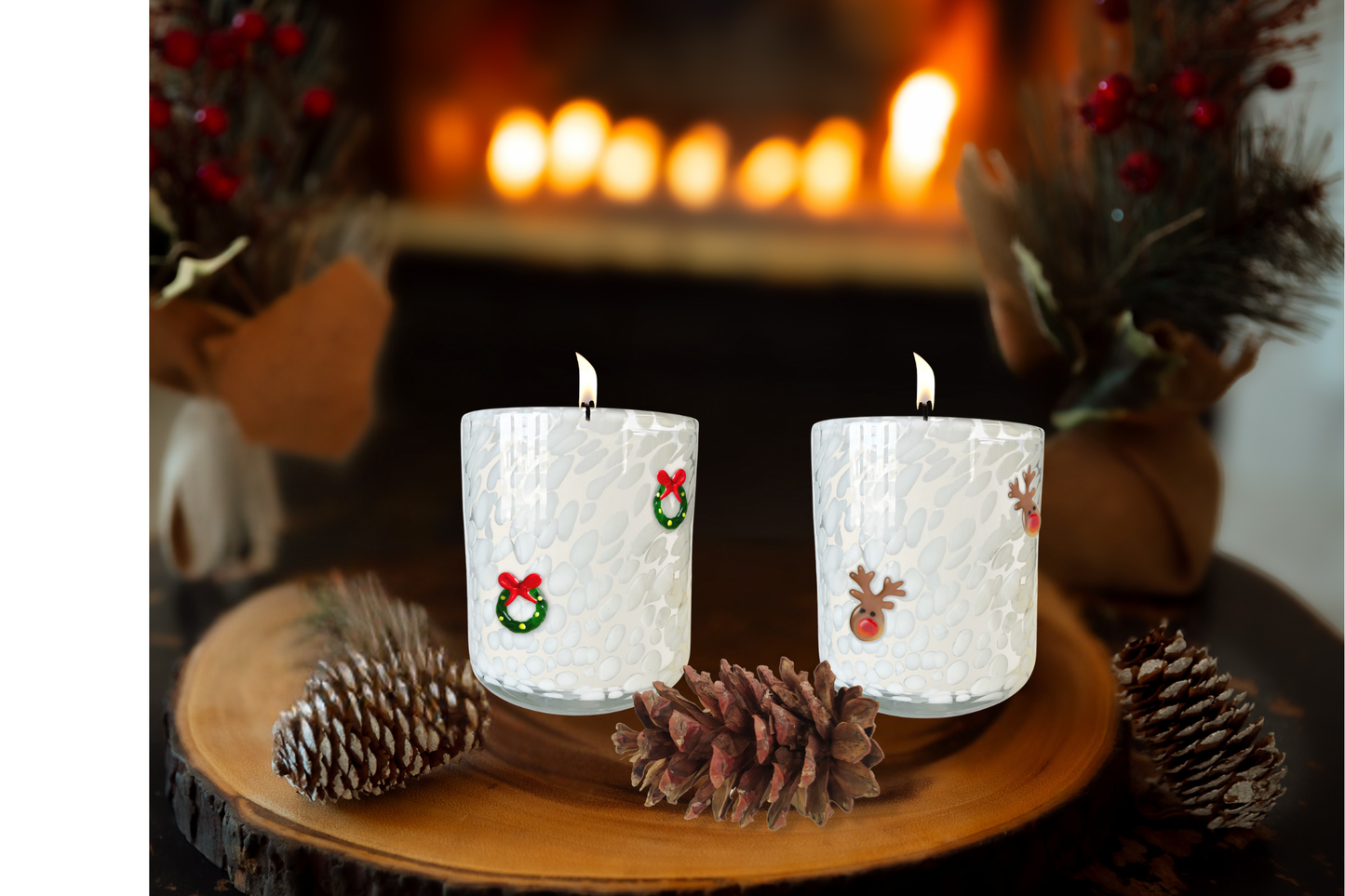 Reindeer Cookie Holiday Confetti Icon 12oz Candle