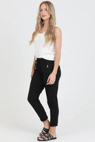PULL ON TIE FRONT ZIPPER POCKET FRENCH TERRY JOGGER-How Cute is That? Boutique
