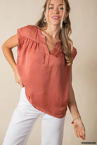 SATIN WOOVEN TOP-How Cute is That? Boutique