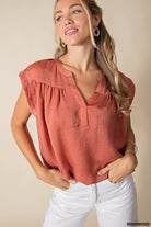 SATIN WOOVEN TOP-How Cute is That? Boutique