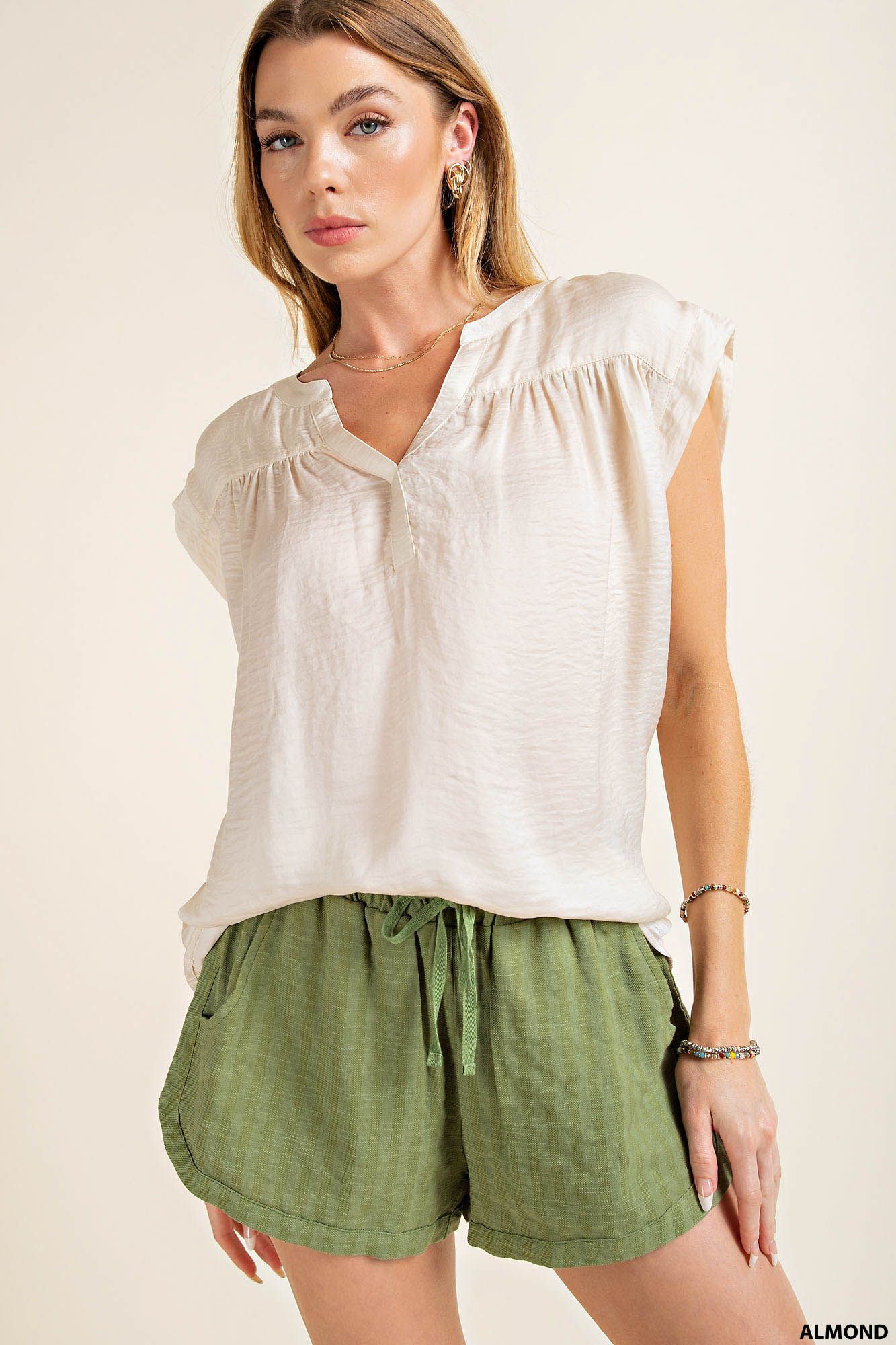SATIN WOOVEN TOP-How Cute is That? Boutique
