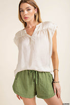 SATIN WOOVEN TOP-How Cute is That? Boutique