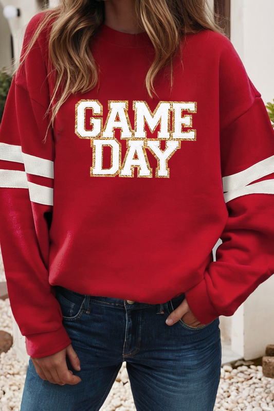 Red Game Day Varsity Sweatshirt