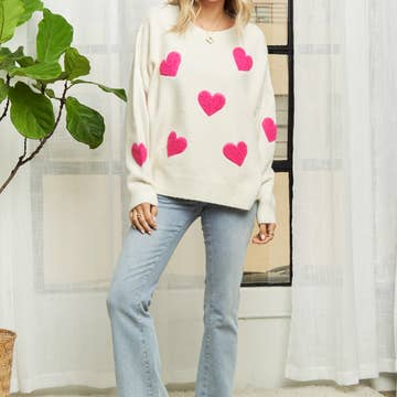 PUFF HEART Valentine SWEATER