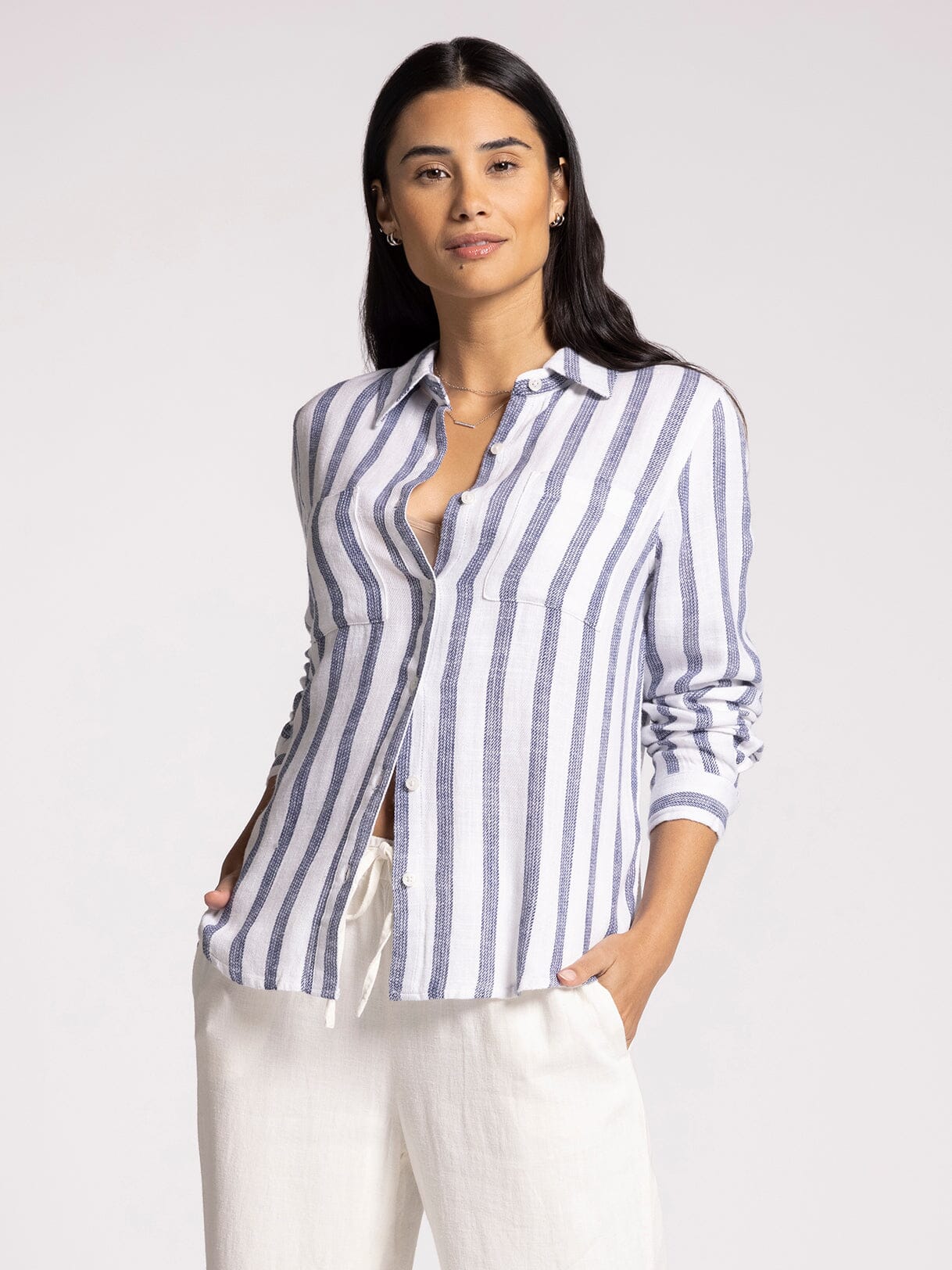 CLEO BUTTON DOWN SHIRT-How Cute is That? Boutique
