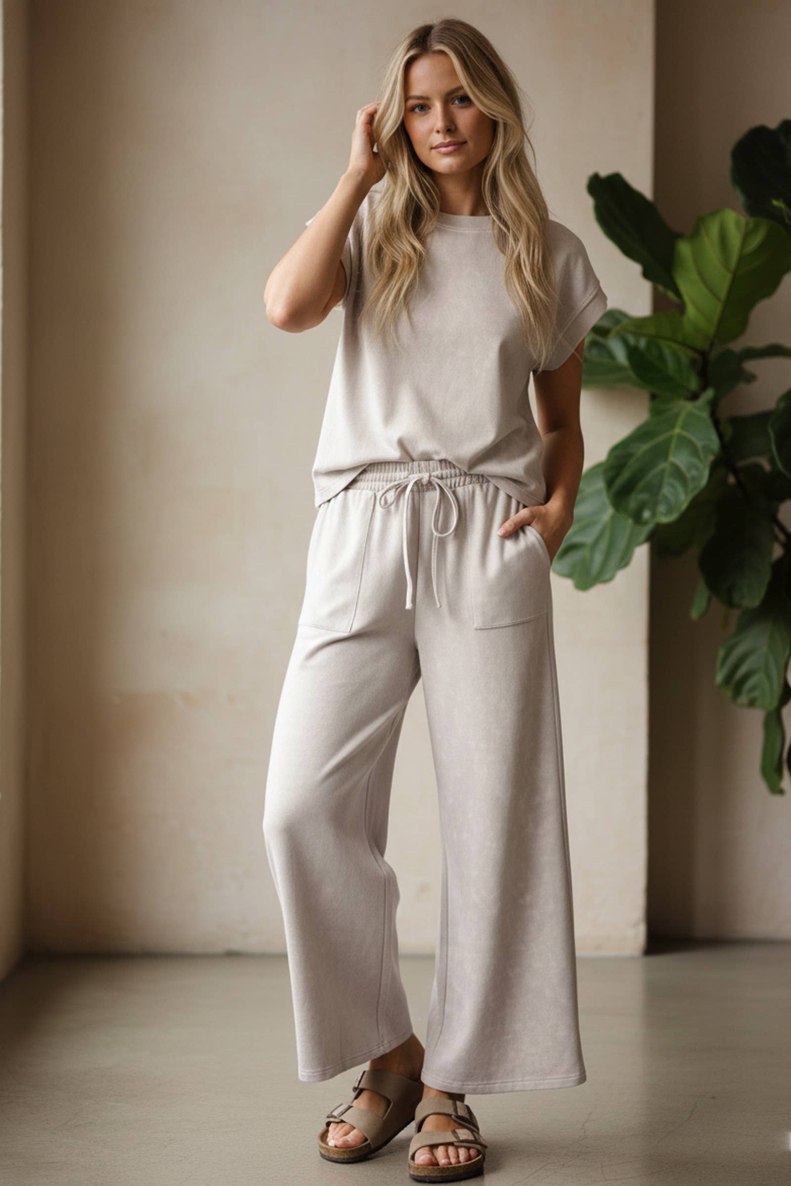 Mineral Wash Lounge Set-How Cute is That? Boutique