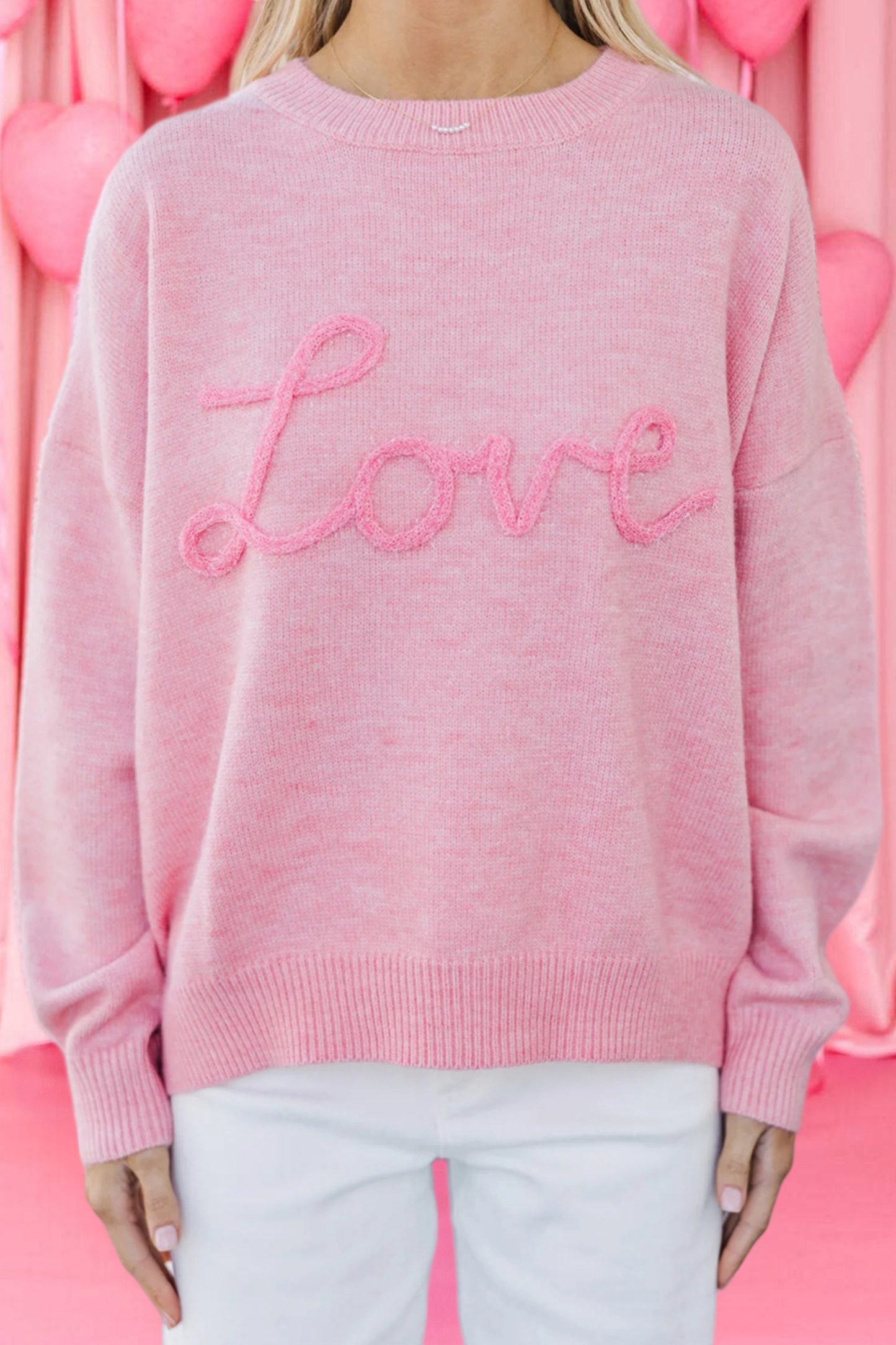 Love Script Graphic Baggy Sweater