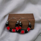 Red and Black Game Day Earrings-How Cute is That? Boutique