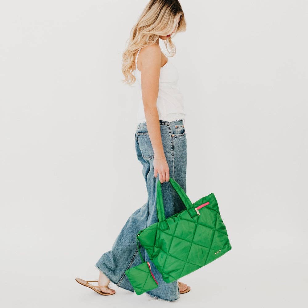 Presley Puffer Quilted Tote Bag With Pouch-How Cute is That? Boutique