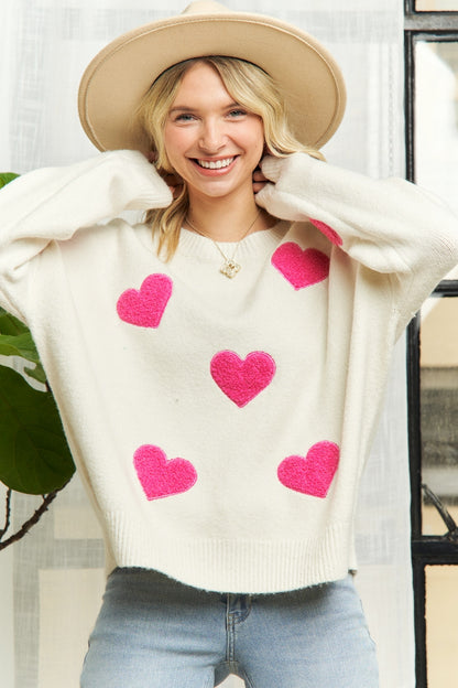 PUFF HEART Valentine SWEATER