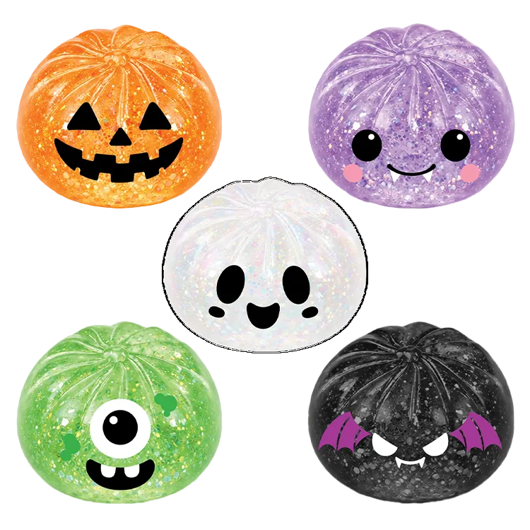 Spooky Steamer squishy — cute dumpling toy for Halloween."
