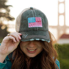 Trucker Embroidered Hat- AMERICA-How Cute is That? Boutique
