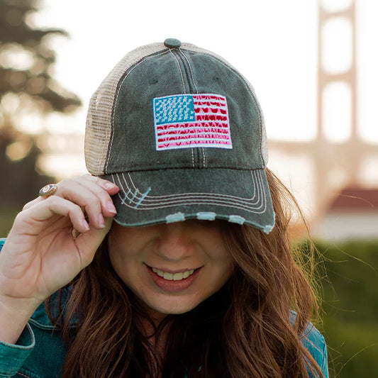 Trucker Embroidered Hat- AMERICA