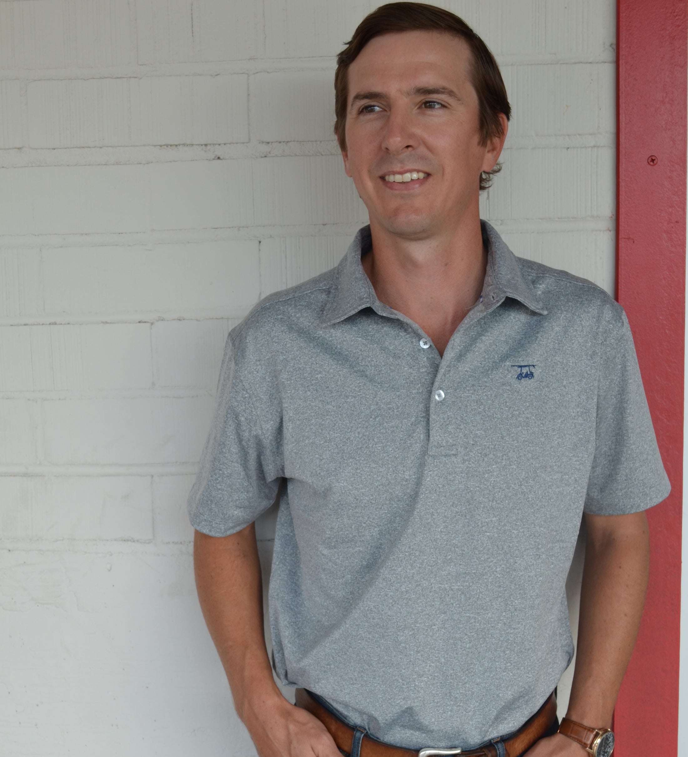 Albatross Polo - Heather Monument Albatross Polo-How Cute is That? Boutique