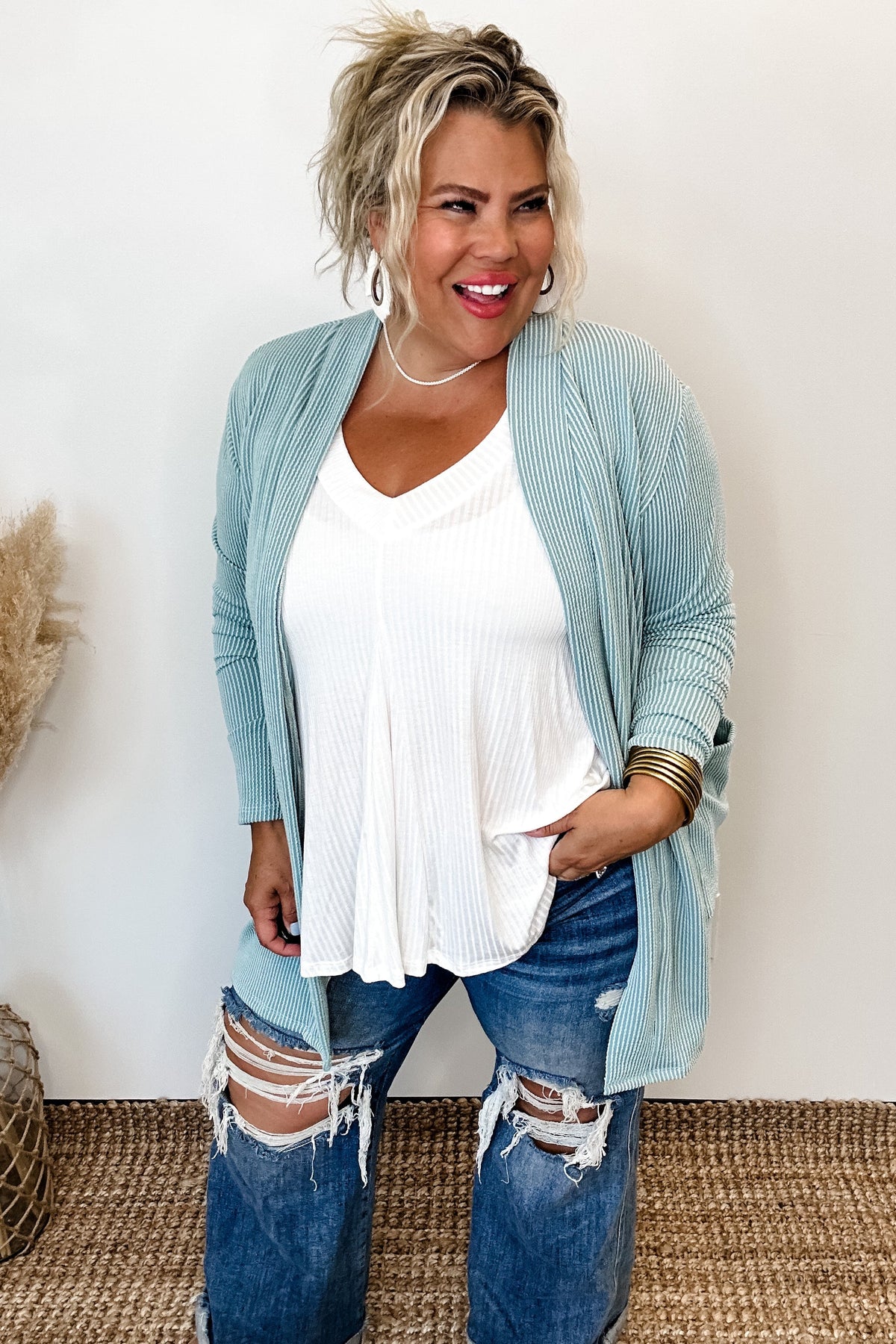 REESE RIBBED CARIDIGAN-How Cute is That? Boutique