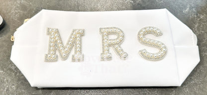 Mrs. Makeup Bag in White