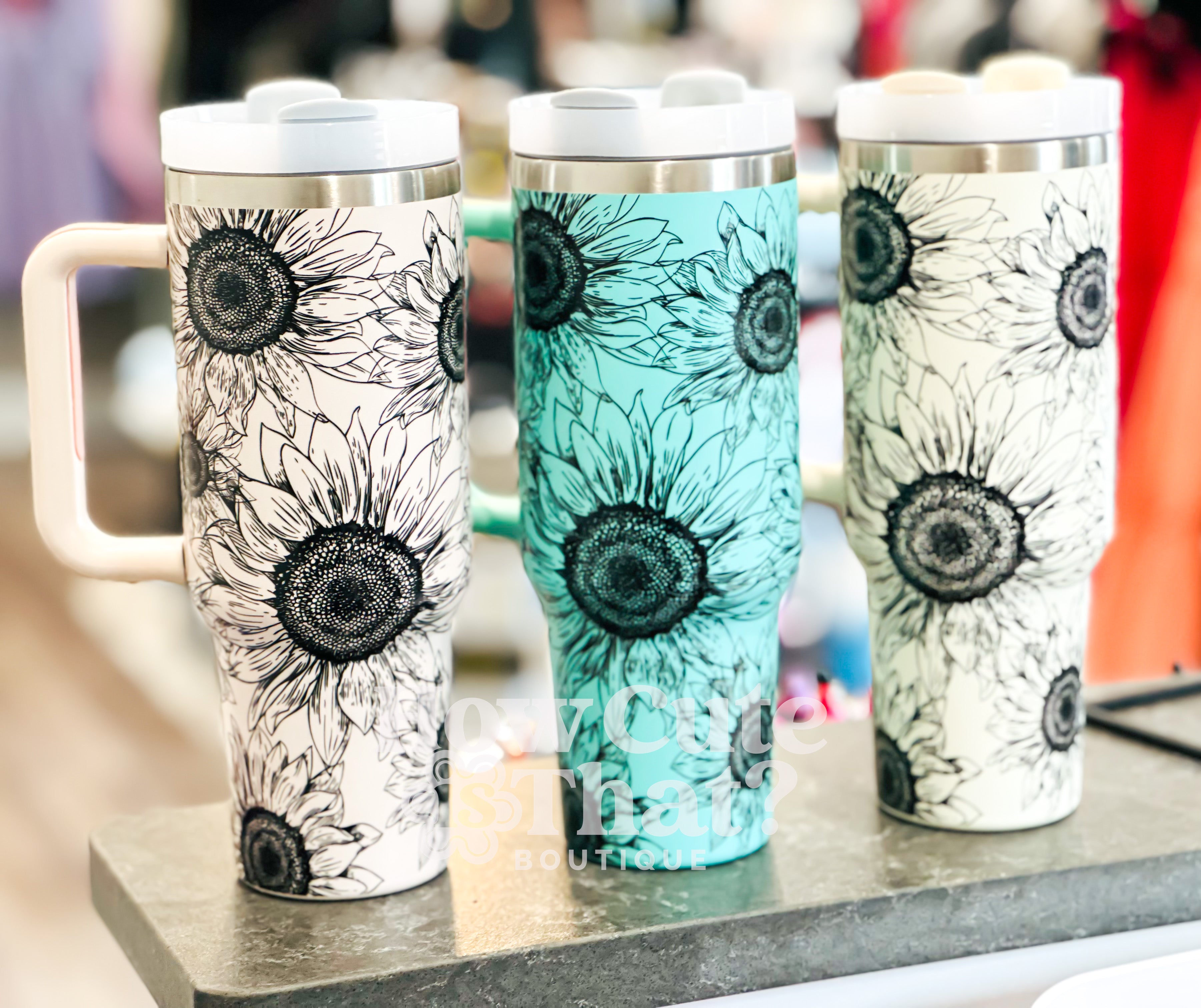 40 OZ SUNFLOWER TUMBLER-How Cute is That? Boutique
