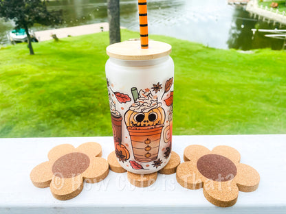 Flower Cork Coasters- Set of 2