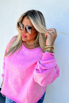 KALI MINERAL WASH SWEATSHIRT in Vintage Pink-How Cute is That? Boutique