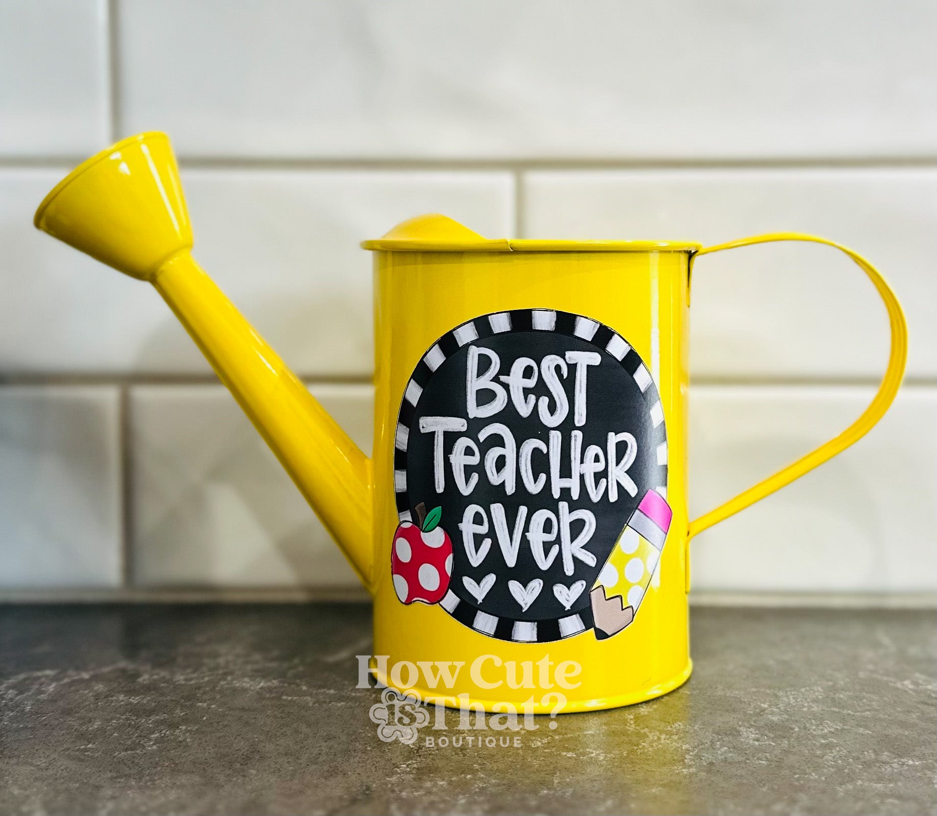 BEST TEACHER EVER WATERING CAN- SMALL-How Cute is That? Boutique