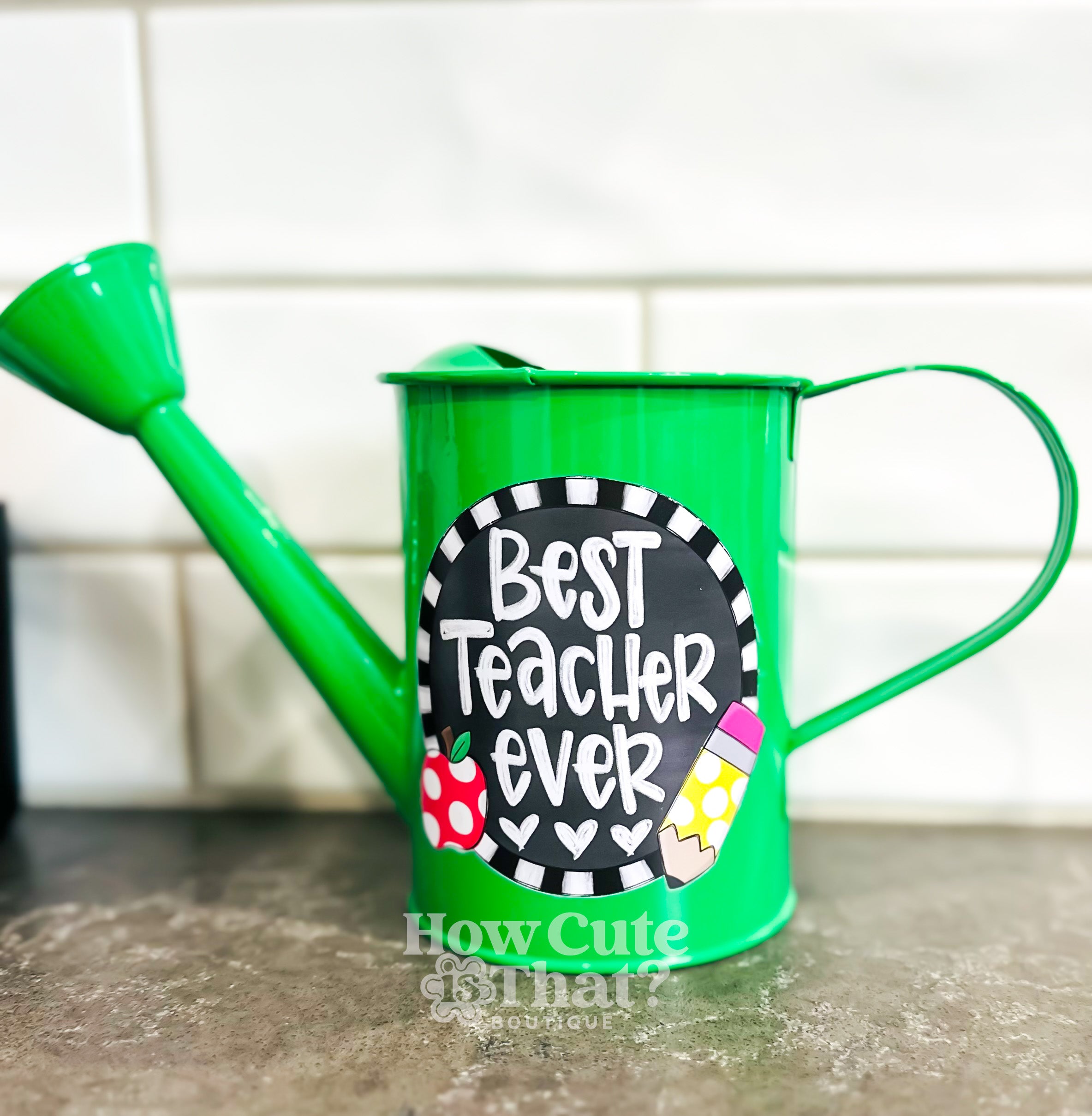 BEST TEACHER EVER WATERING CAN- SMALL-How Cute is That? Boutique