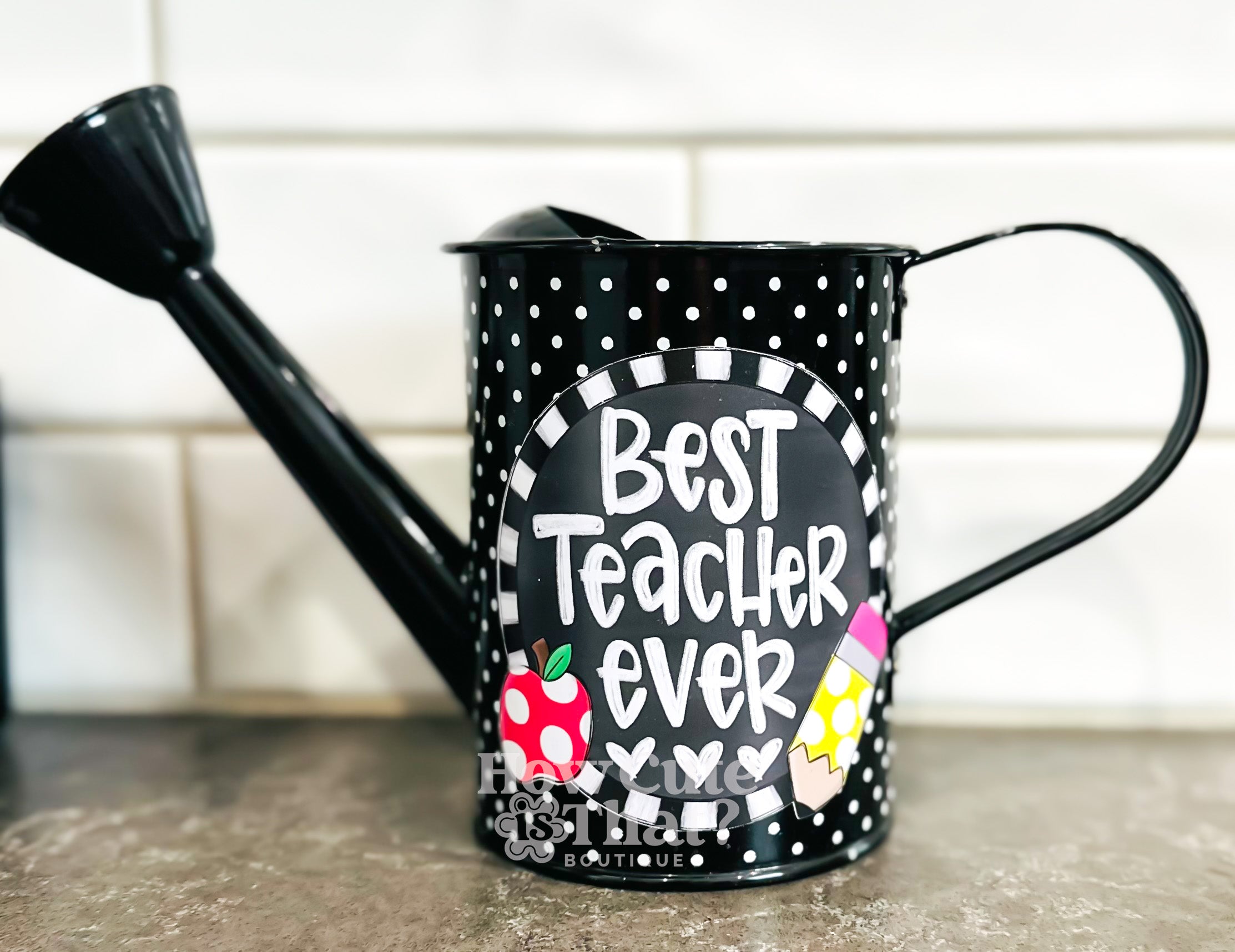 BEST TEACHER EVER WATERING CAN- SMALL-How Cute is That? Boutique