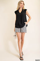 RUFFLED SLEEVES TOP-How Cute is That? Boutique