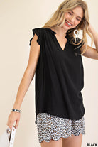 RUFFLED SLEEVES TOP-How Cute is That? Boutique