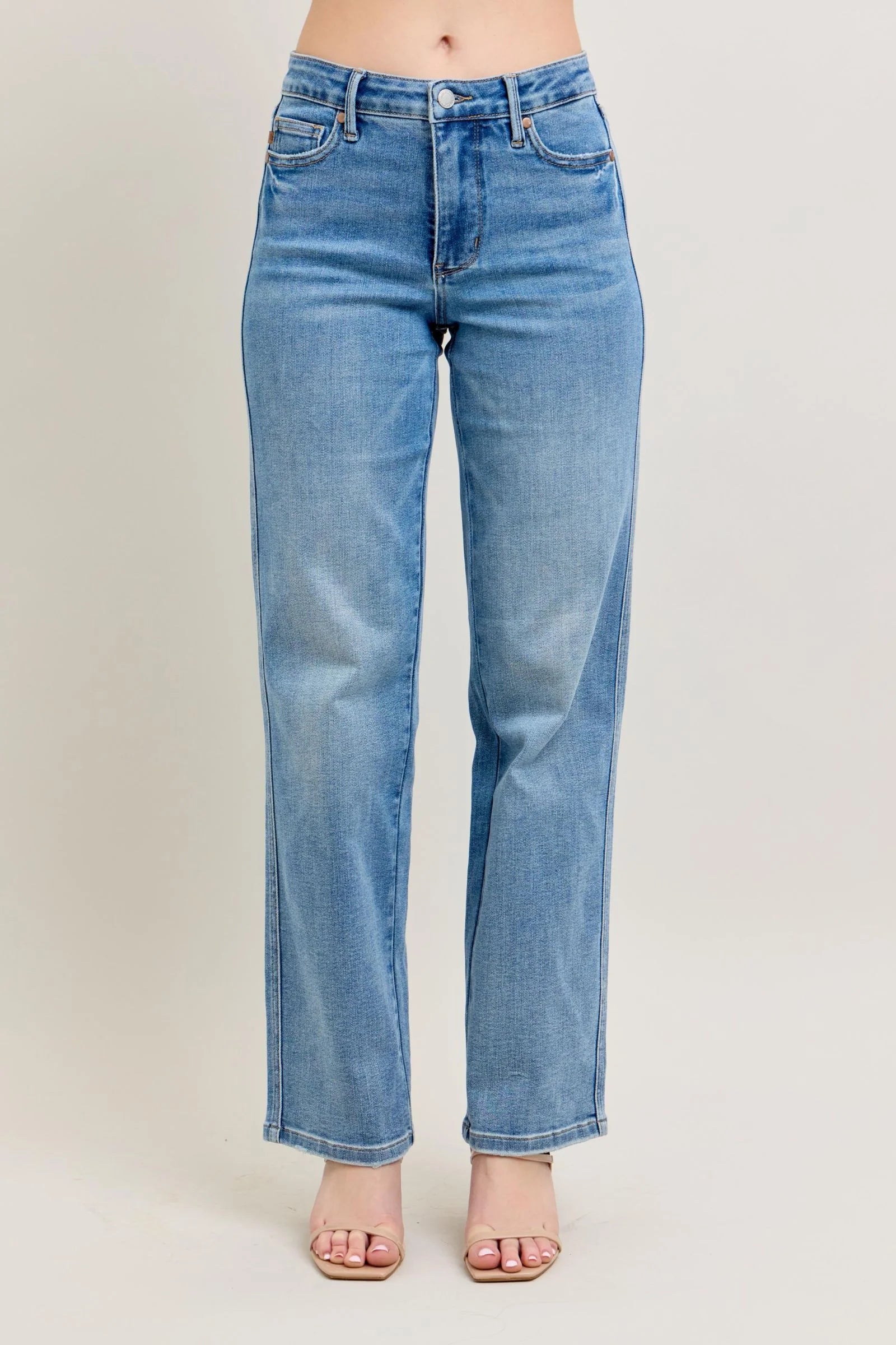 Mid-Rise Vintage Wash Straight-How Cute is That? Boutique