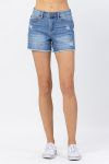 Hi Waisted Distressed Denim Judy Blue Shorts