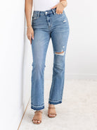 Mid-Rise Destroy and Released Hem by Judy Blue-How Cute is That? Boutique