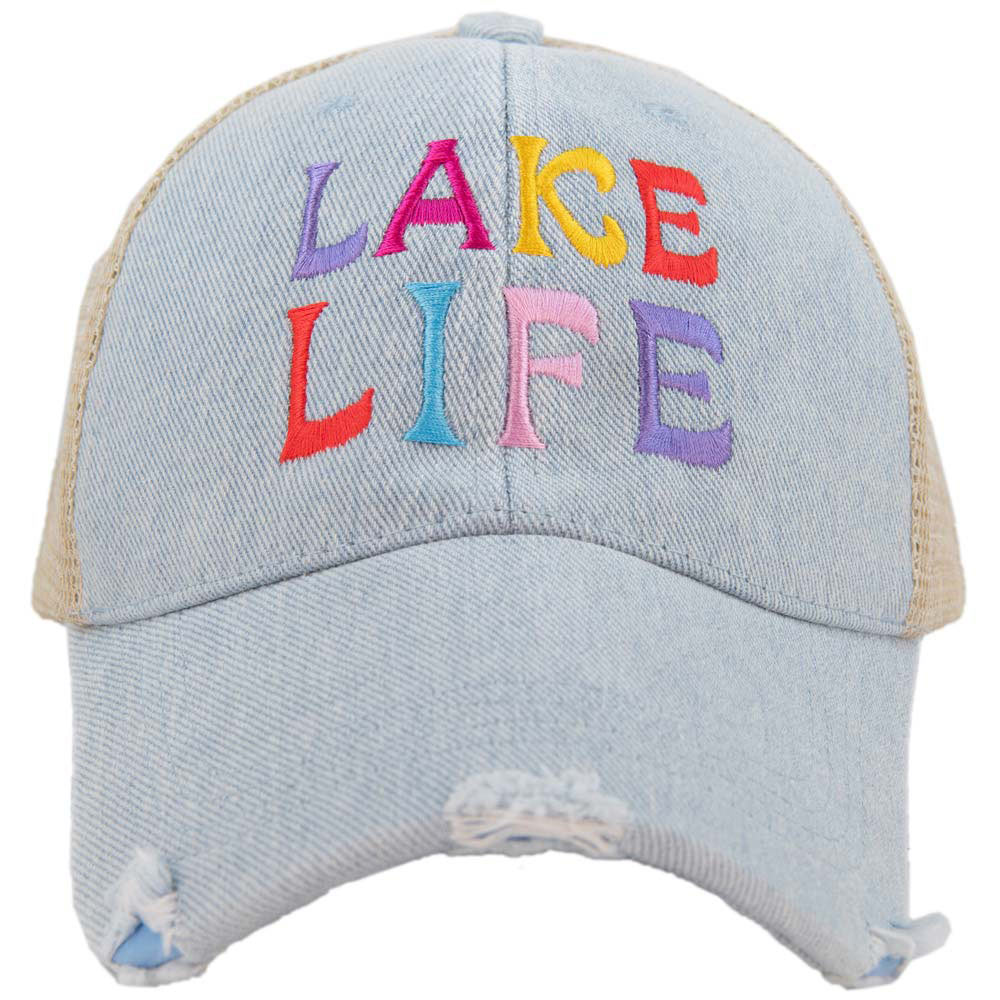 Trucker Embroidered Hat- LAKE