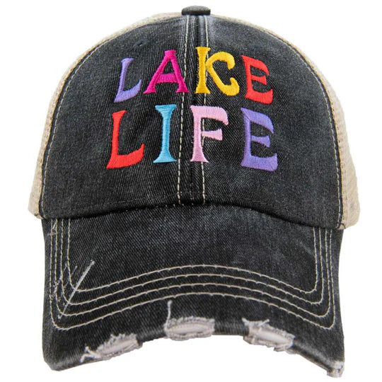 Trucker Embroidered Hat- LAKE-How Cute is That? Boutique