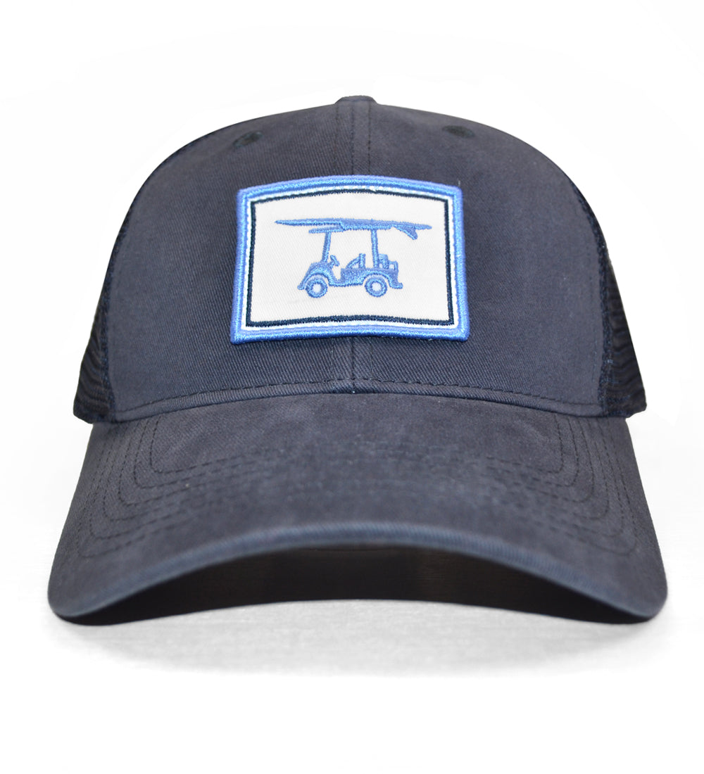Bald Head Blues Trucker Hat - Navy-How Cute is That? Boutique