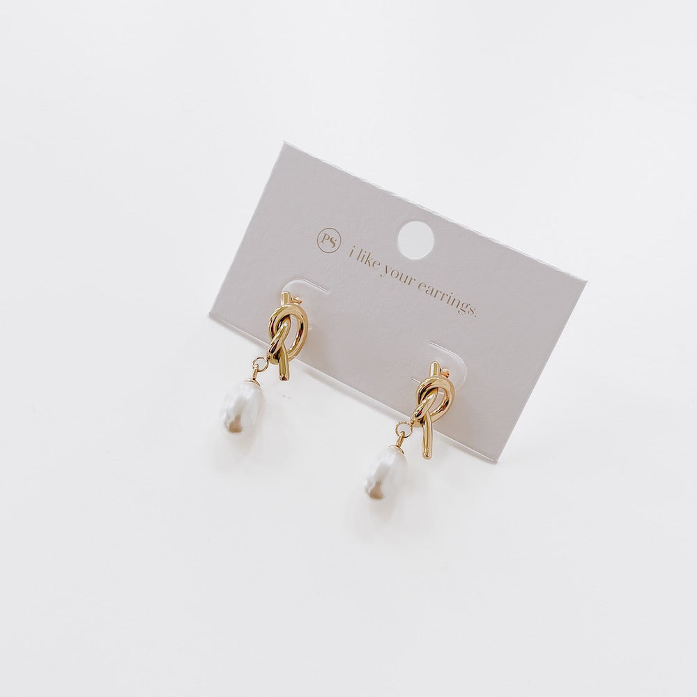 Tie The Knot Earrings- WATERPROOF-How Cute is That? Boutique
