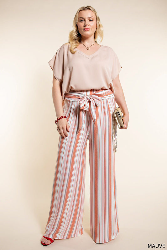 LONG PANTS with SMOCKING BACK IN PLUS SIZE
