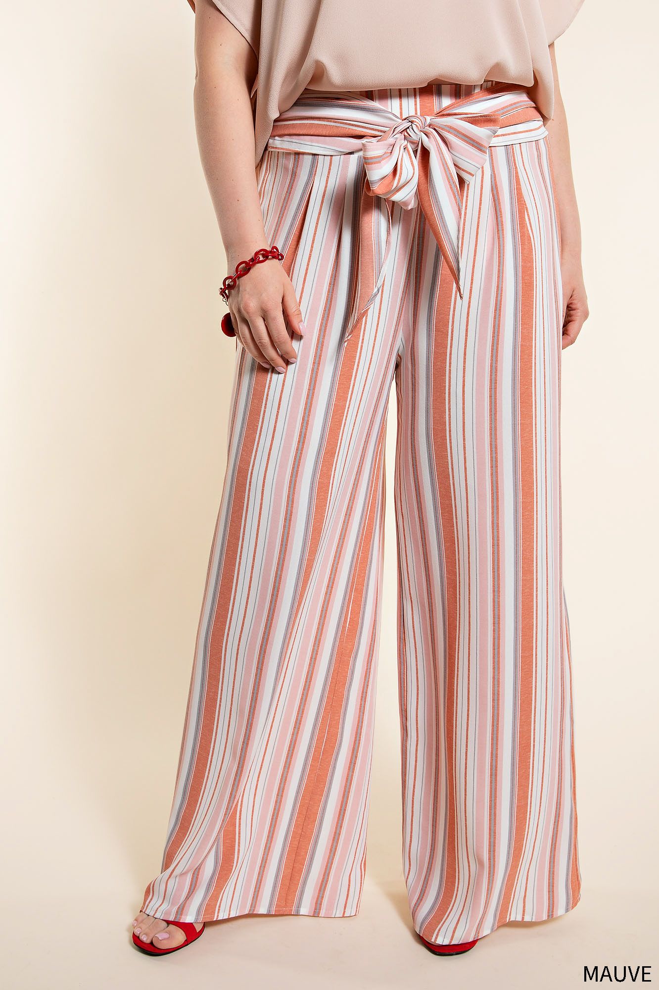 LONG PANTS with SMOCKING BACK IN PLUS SIZE