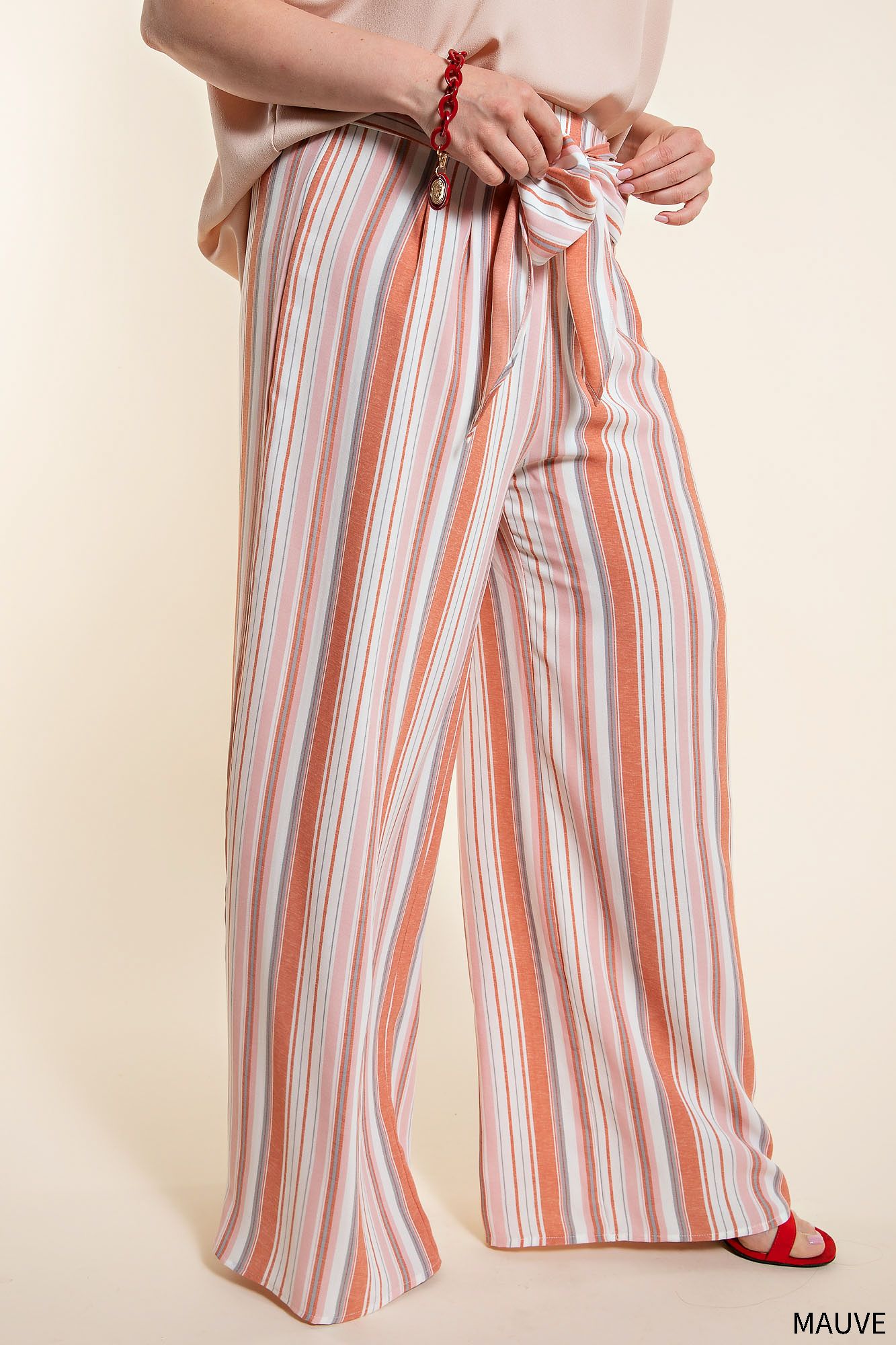 LONG PANTS with SMOCKING BACK IN PLUS SIZE