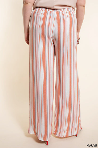 LONG PANTS with SMOCKING BACK IN PLUS SIZE