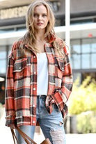 Rust/Brown Plaid Shacket-How Cute is That? Boutique