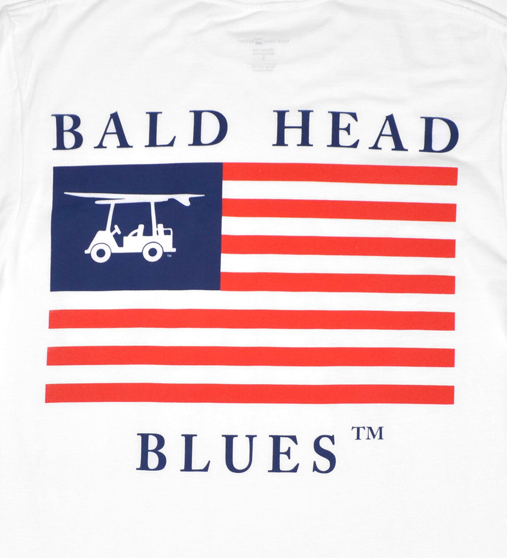 Island Tee - Short Sleeve USA Flag - White-How Cute is That? Boutique
