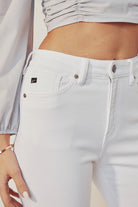 Kan Can HIGH RISE ANKLE SKINNY WHITE JEANS-How Cute is That? Boutique