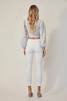 Kan Can HIGH RISE ANKLE SKINNY WHITE JEANS-How Cute is That? Boutique