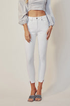 Kan Can HIGH RISE ANKLE SKINNY WHITE JEANS-How Cute is That? Boutique